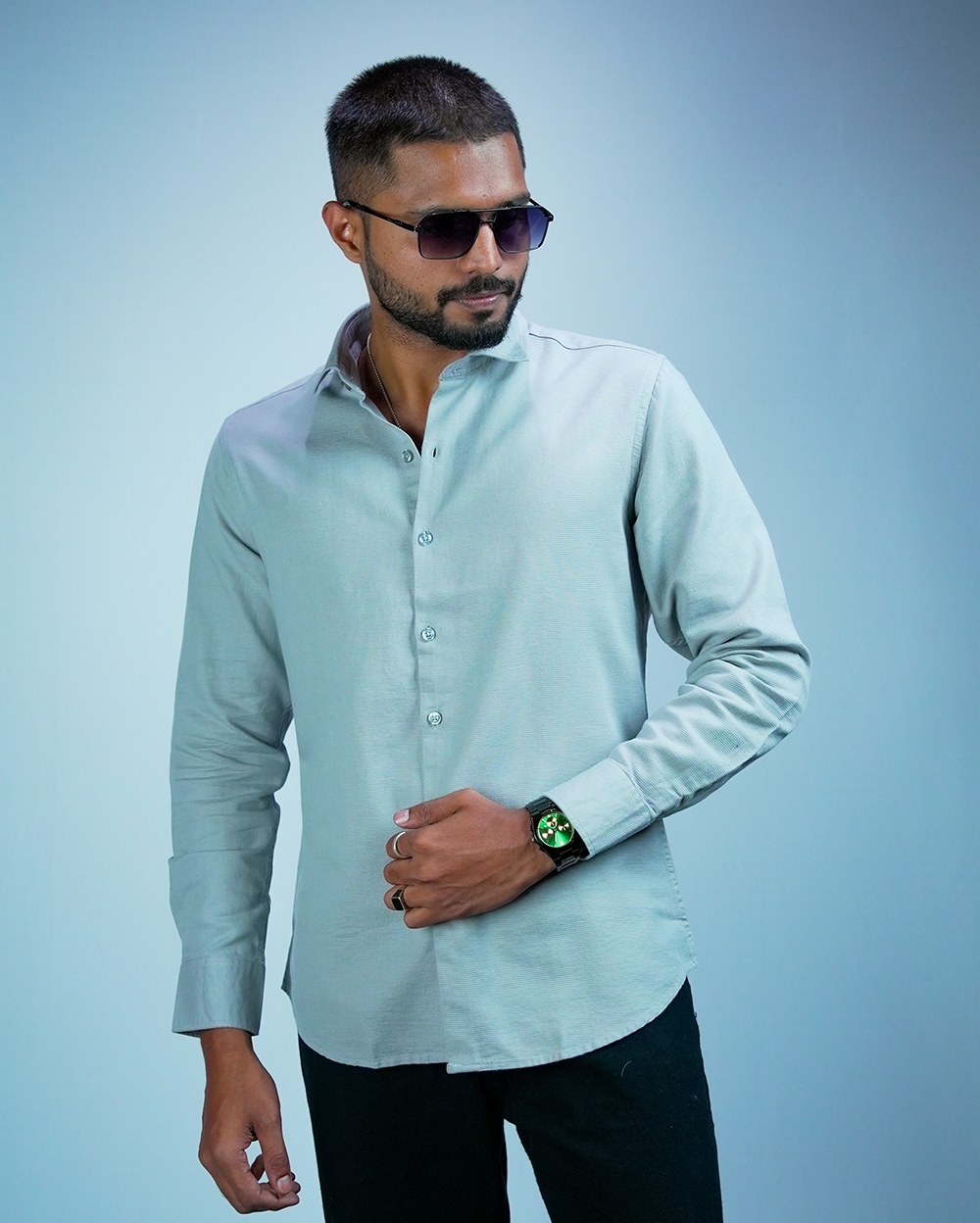 Light Grey Sestet slim fit Shirt for Men