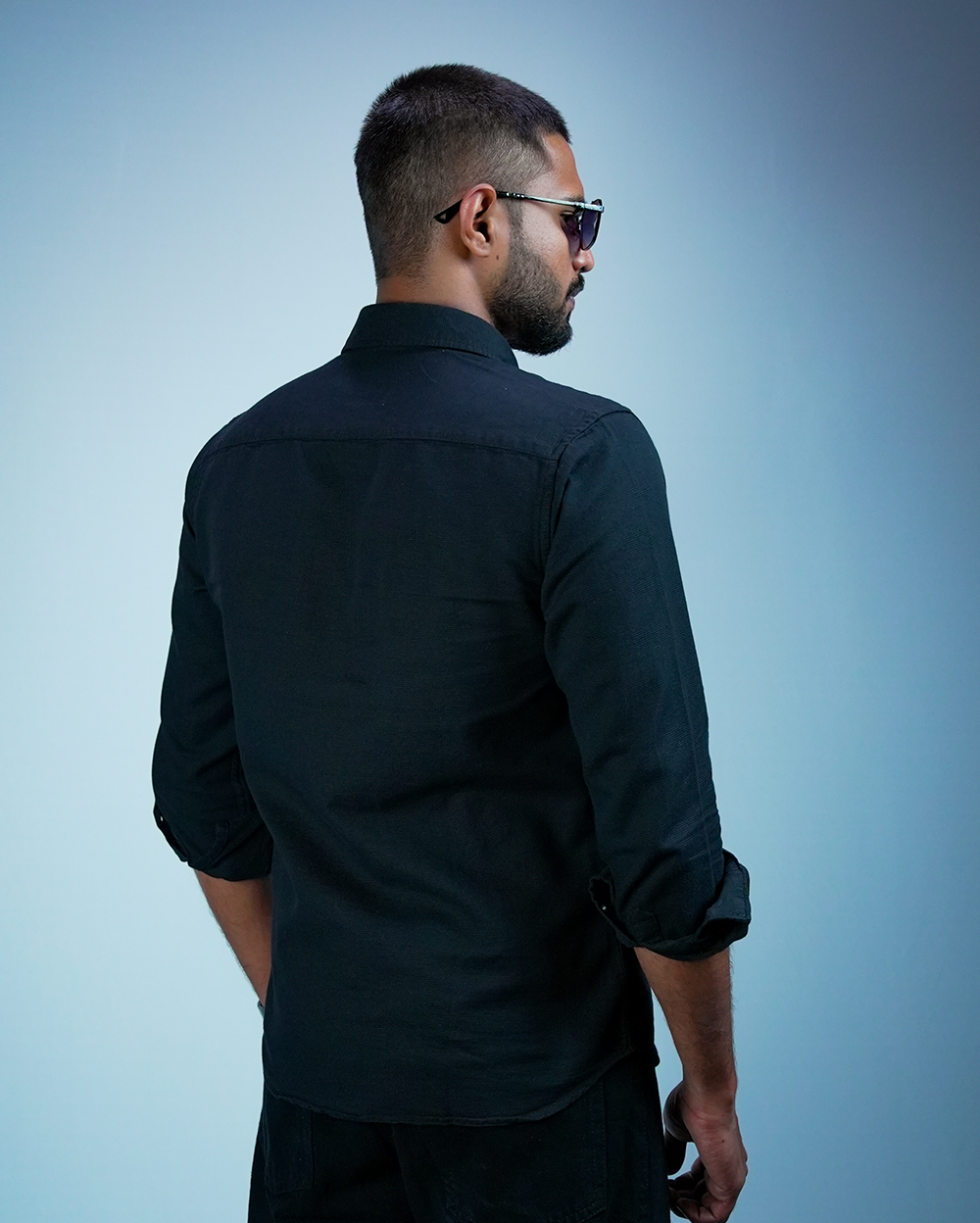Black Sestet slim fit Shirt for Men