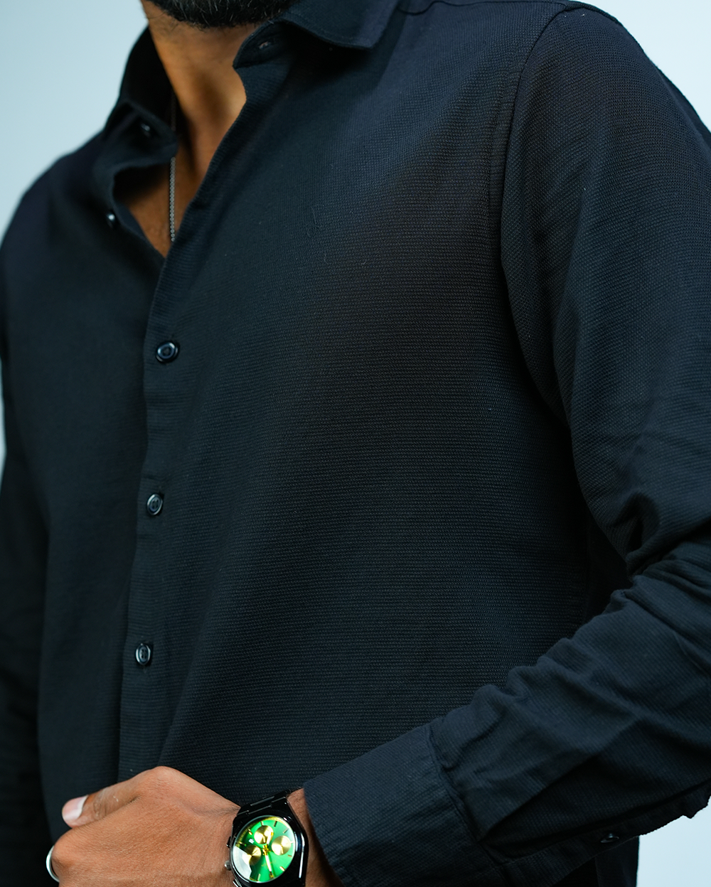 Black Sestet slim fit Shirt for Men