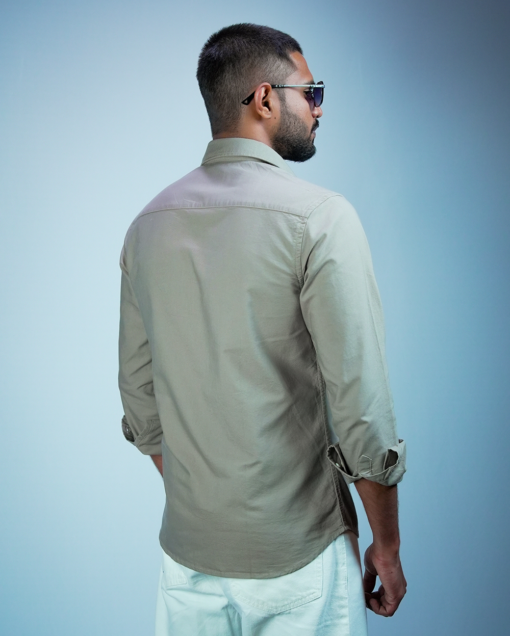 Light Taupe Cotton Shirt for Men/Regular fit full Sleeve Plain Casual shirt