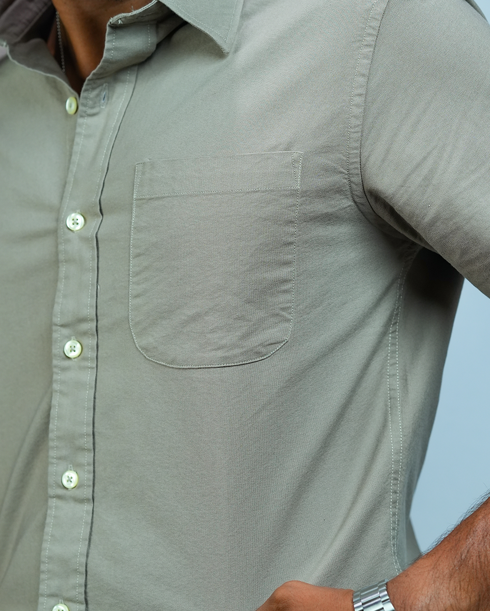 Light Taupe Cotton Shirt for Men/Regular fit full Sleeve Plain Casual shirt