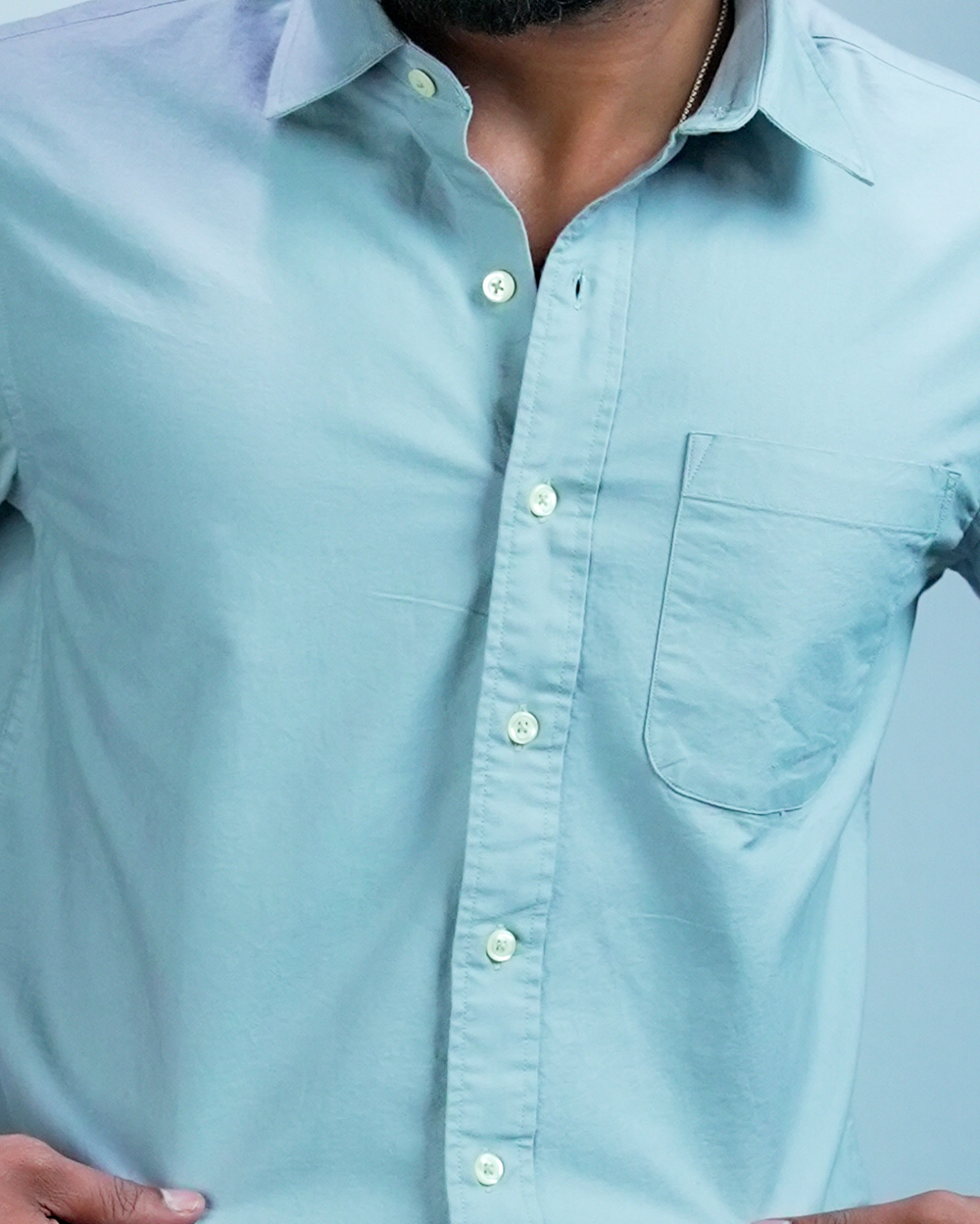 Light Grey Cotton Shirt for Men/Regular fit full Sleeve Plain Casual shirt