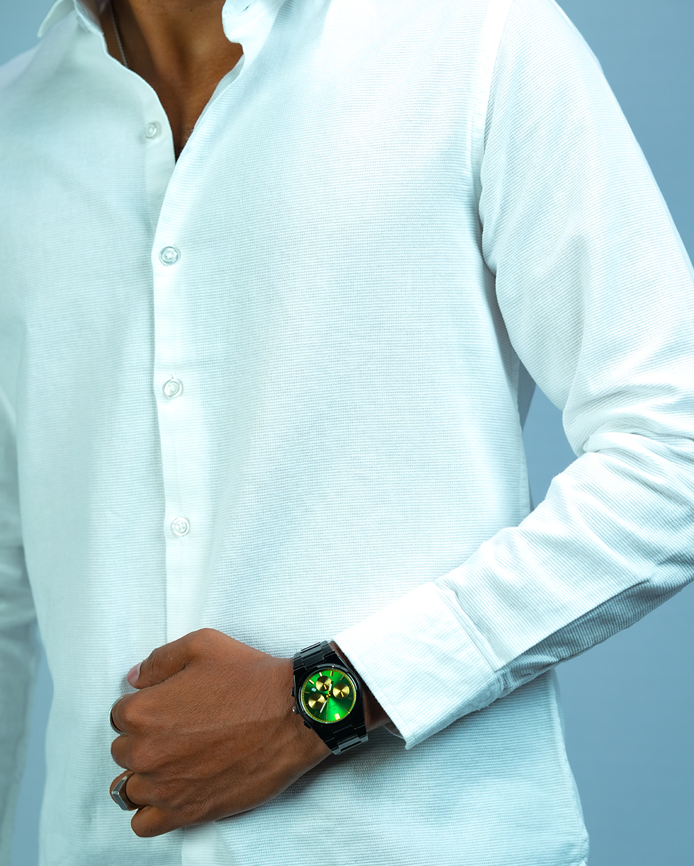 White Sestet slim fit Shirt for Men
