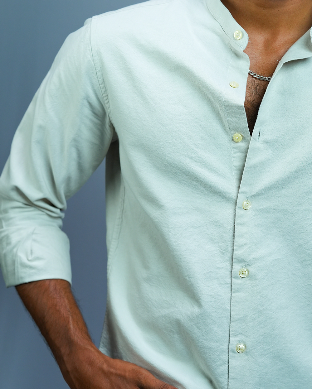 Seaglass C-Collar Shirt for Men/Regular fit full Sleeve Plain Casual shirt