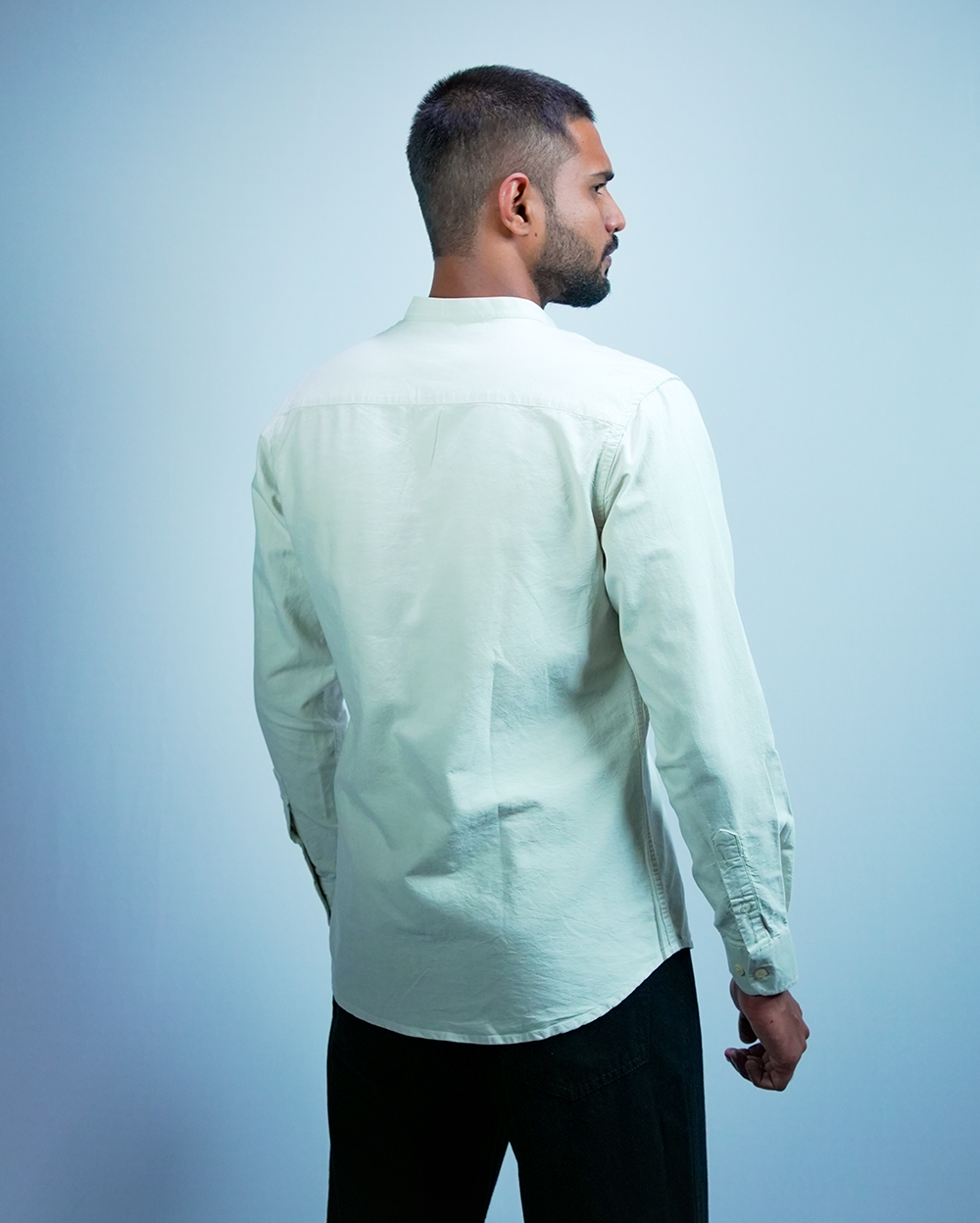 Seaglass C-Collar Shirt for Men/Regular fit full Sleeve Plain Casual shirt