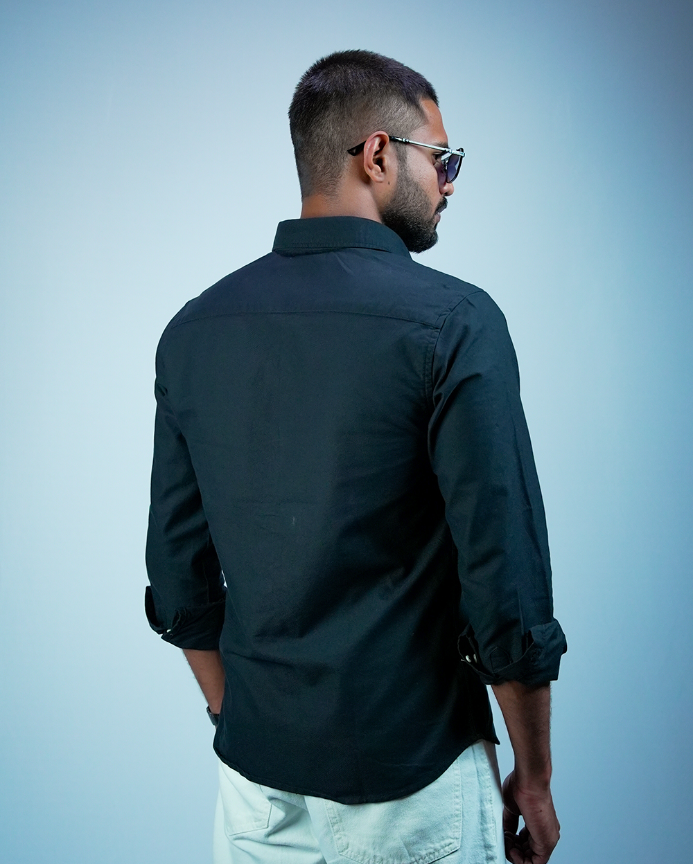 Black Cotton Shirt for Men/Regular fit full Sleeve Plain Casual shirt