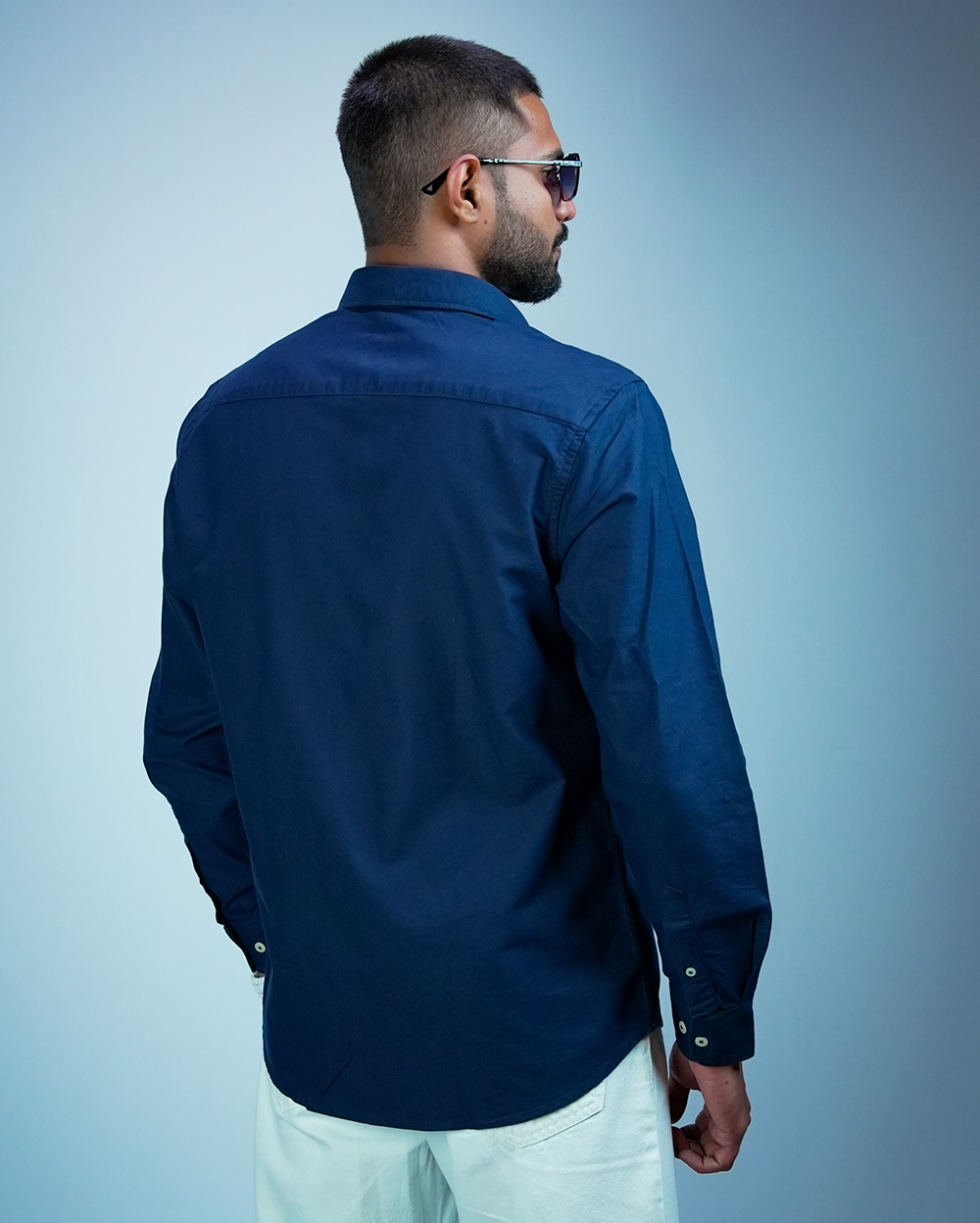 Navy Blue Cotton Shirt for Men/Regular fit full Sleeve Plain Casual shirt