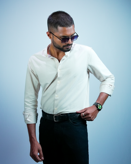 Lvory C-Collar Shirt for Men/Regular fit full Sleeve Plain Casual shirt