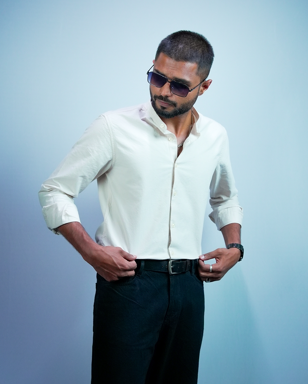 Lvory C-Collar Shirt for Men/Regular fit full Sleeve Plain Casual shirt