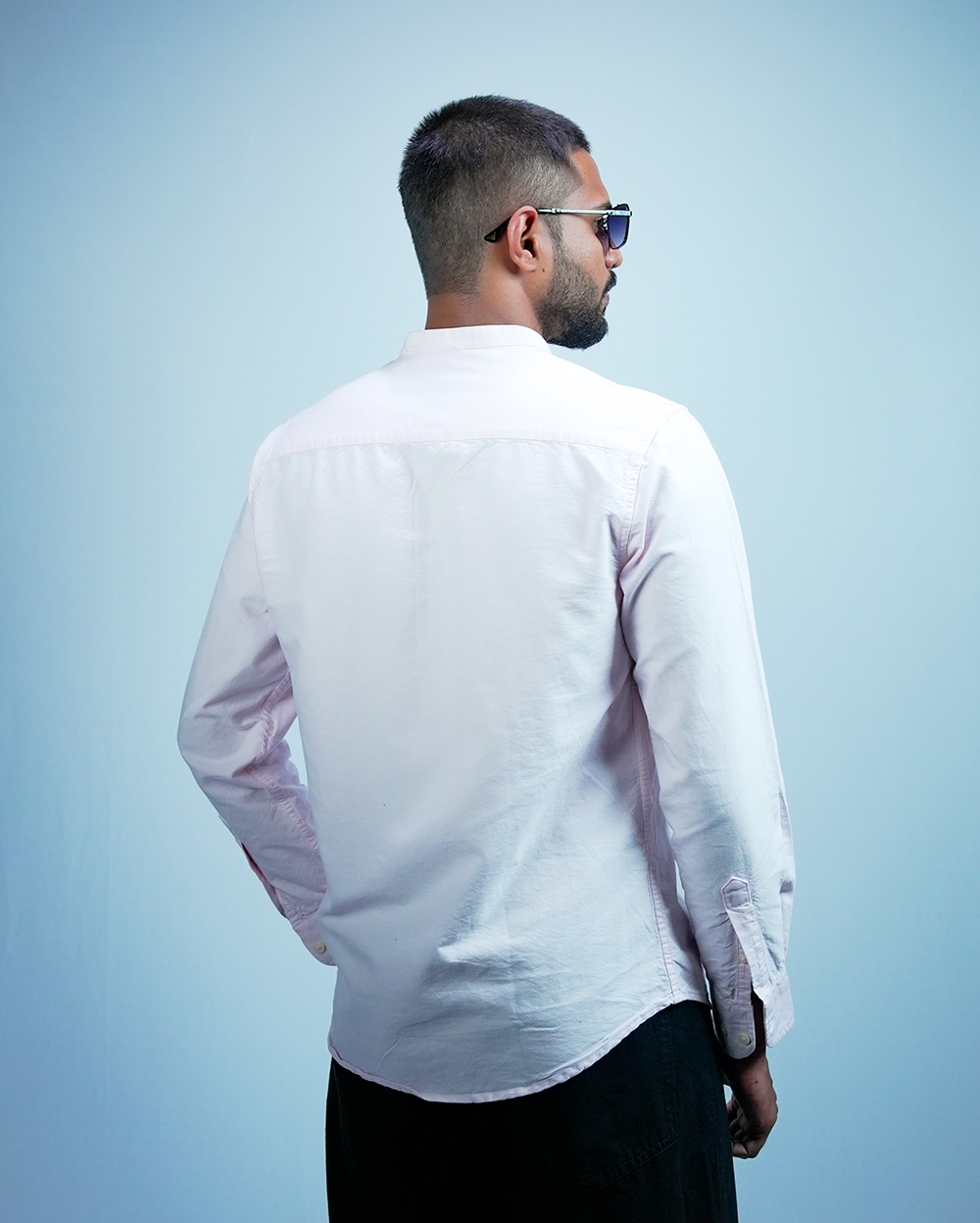 Pink C-Collar Shirt for Men/Regular fit full Sleeve Plain Casual shirt