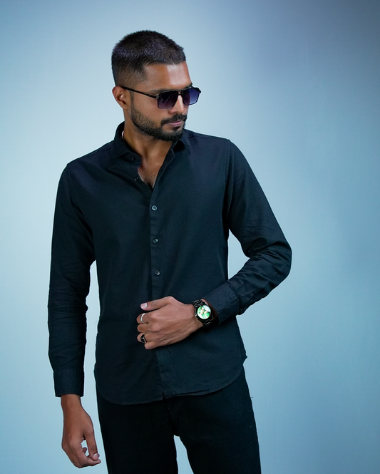Black Sestet slim fit Shirt for Men
