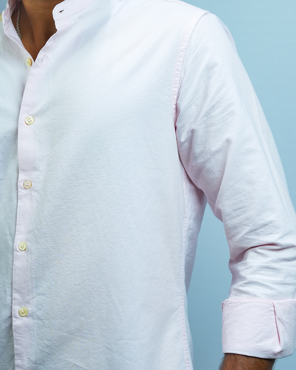 Pink C-Collar Shirt for Men/Regular fit full Sleeve Plain Casual shirt