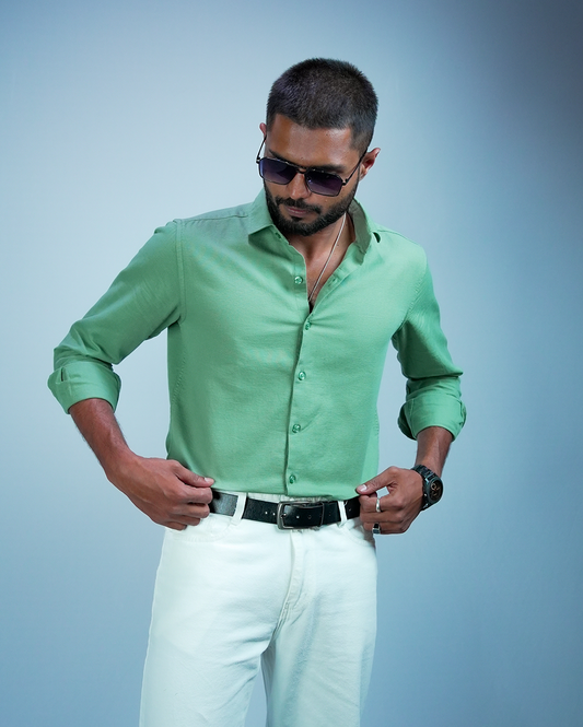 Green Sestet slim fit Shirt for Men