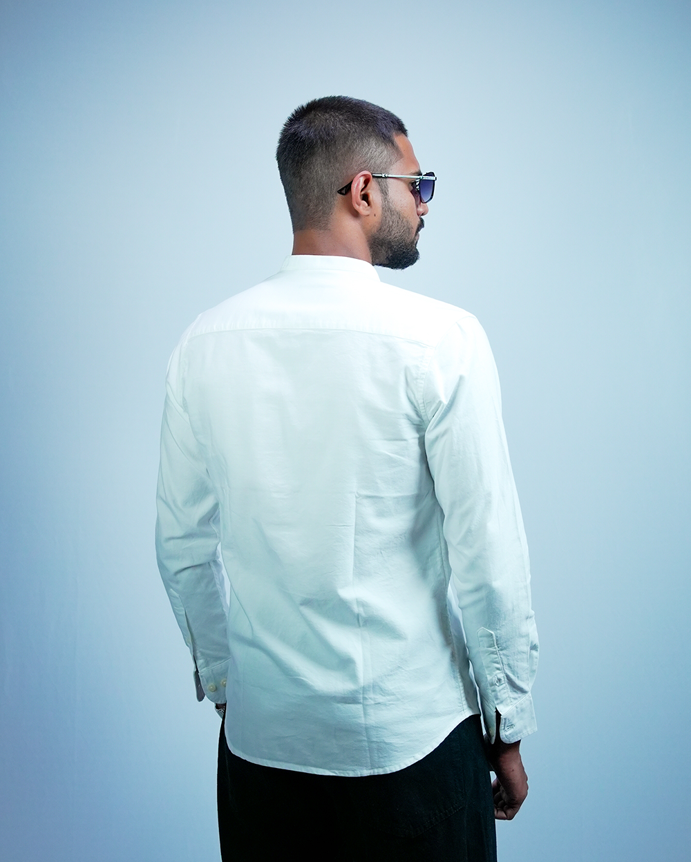 White C-Collar Shirt for Men/Regular fit full Sleeve Plain Casual shirt
