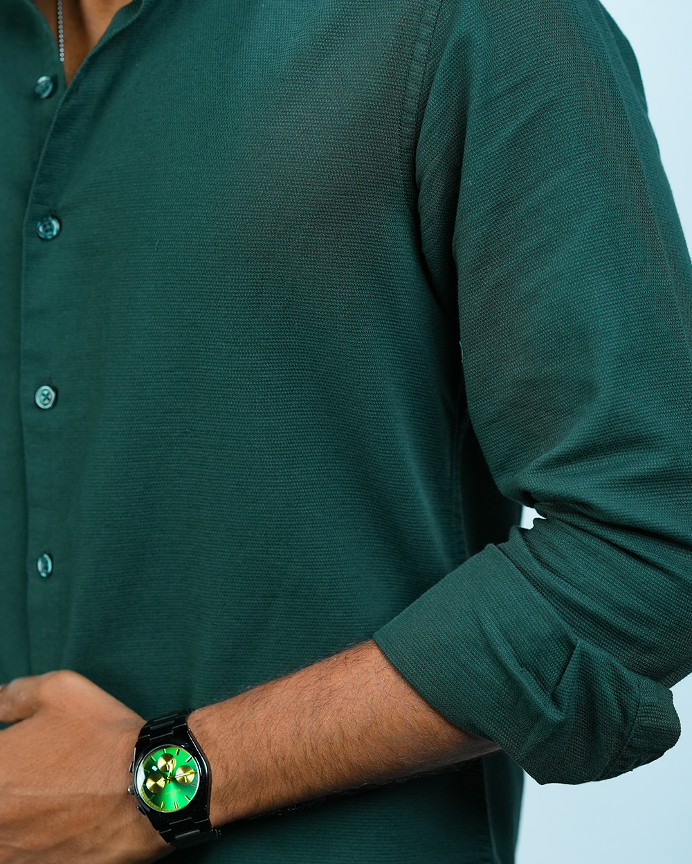 Dark Green Sestet slim fit Shirt for Men